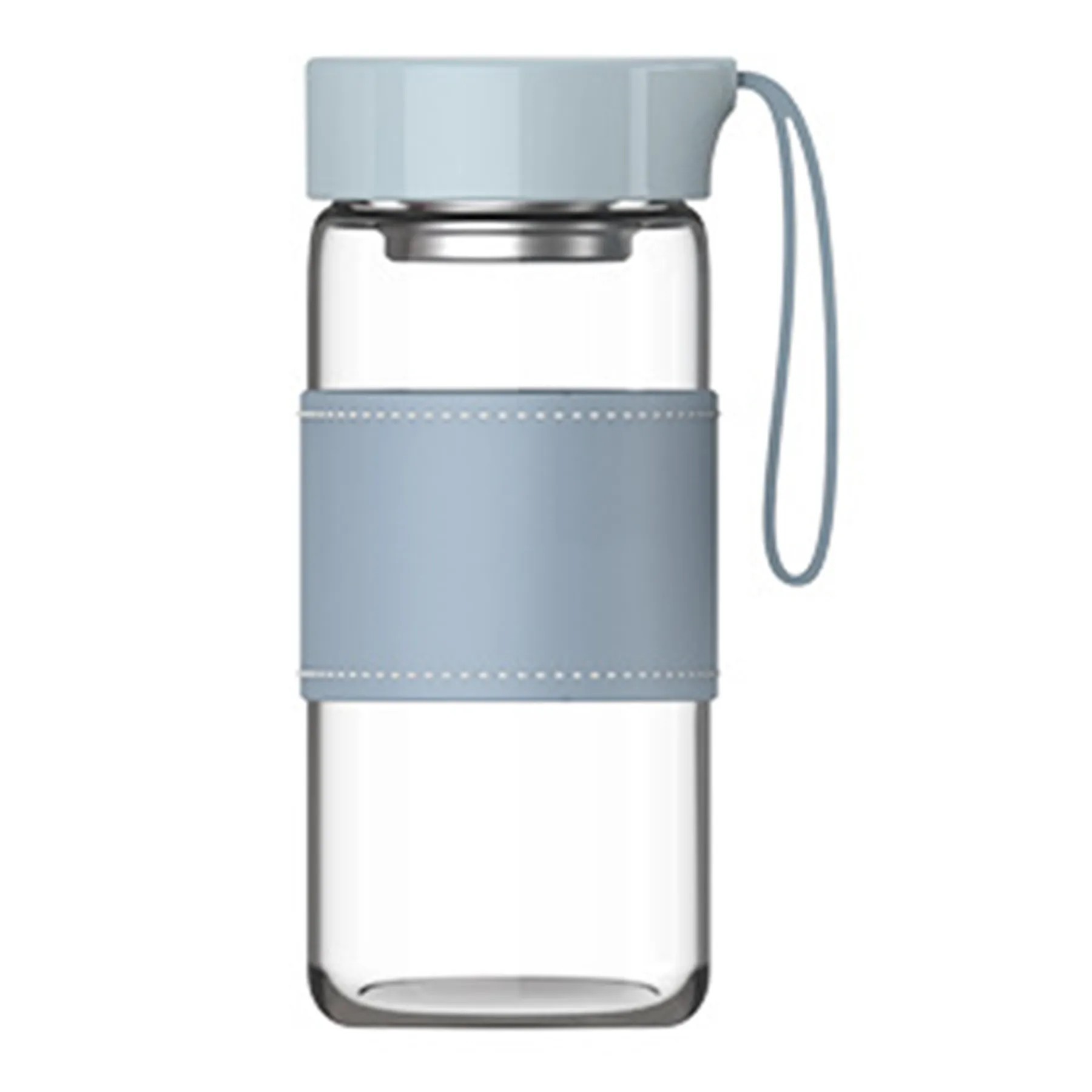 16.2Oz Glass Water Bottle W/ Tea Filter And Leather Sleeve 2