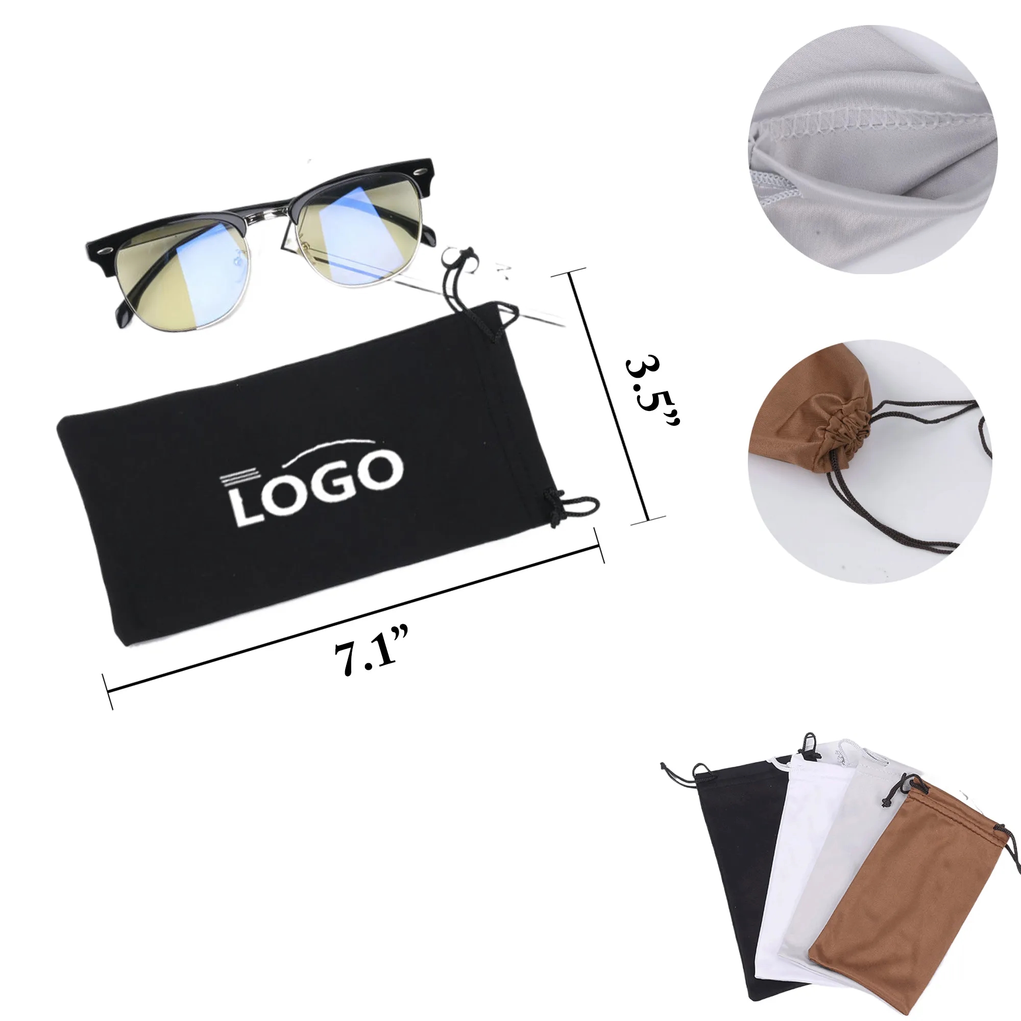 MOQ100 Thick Microfiber Eyewear Pouch 2