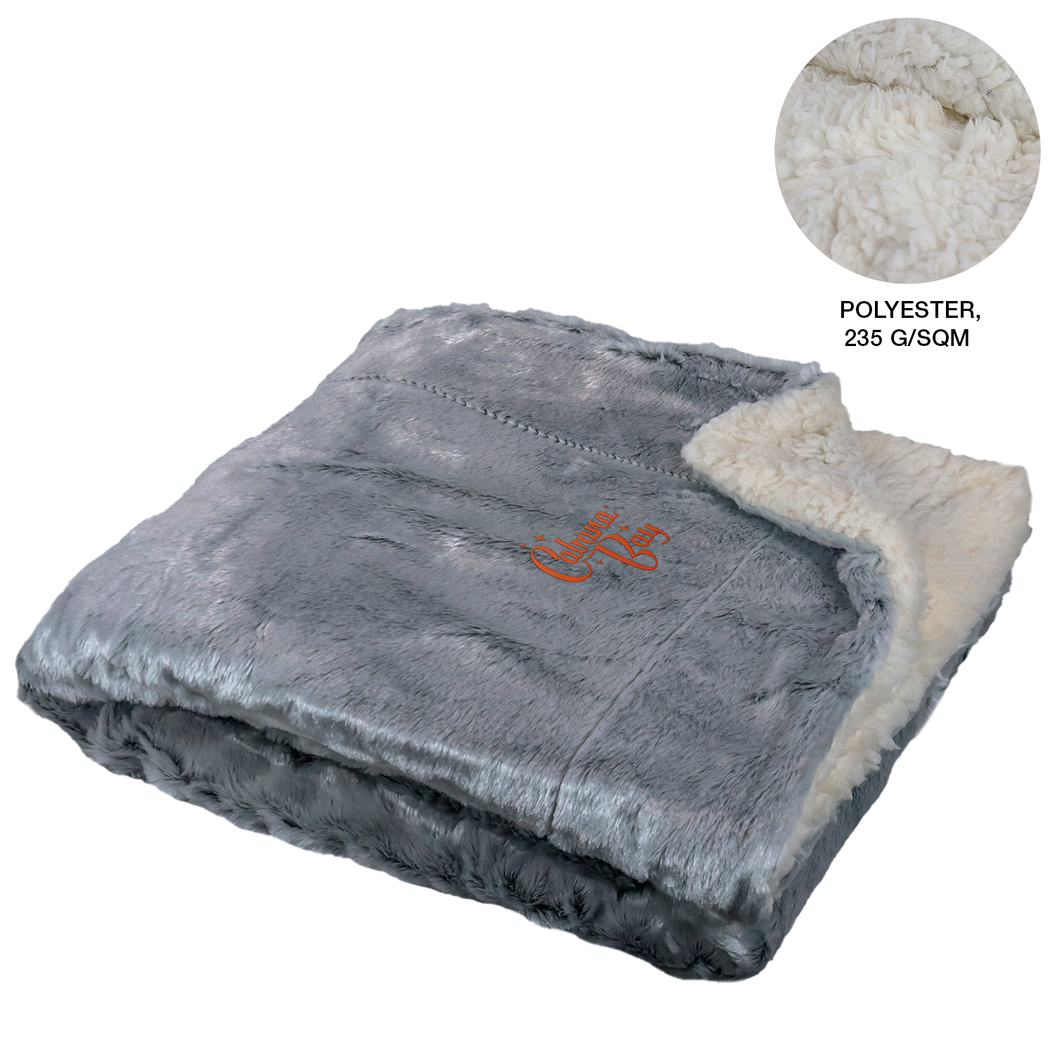 Polyester 235G Faux Fur Sherpa Blanket w/Custom Logo 50"x60" 1