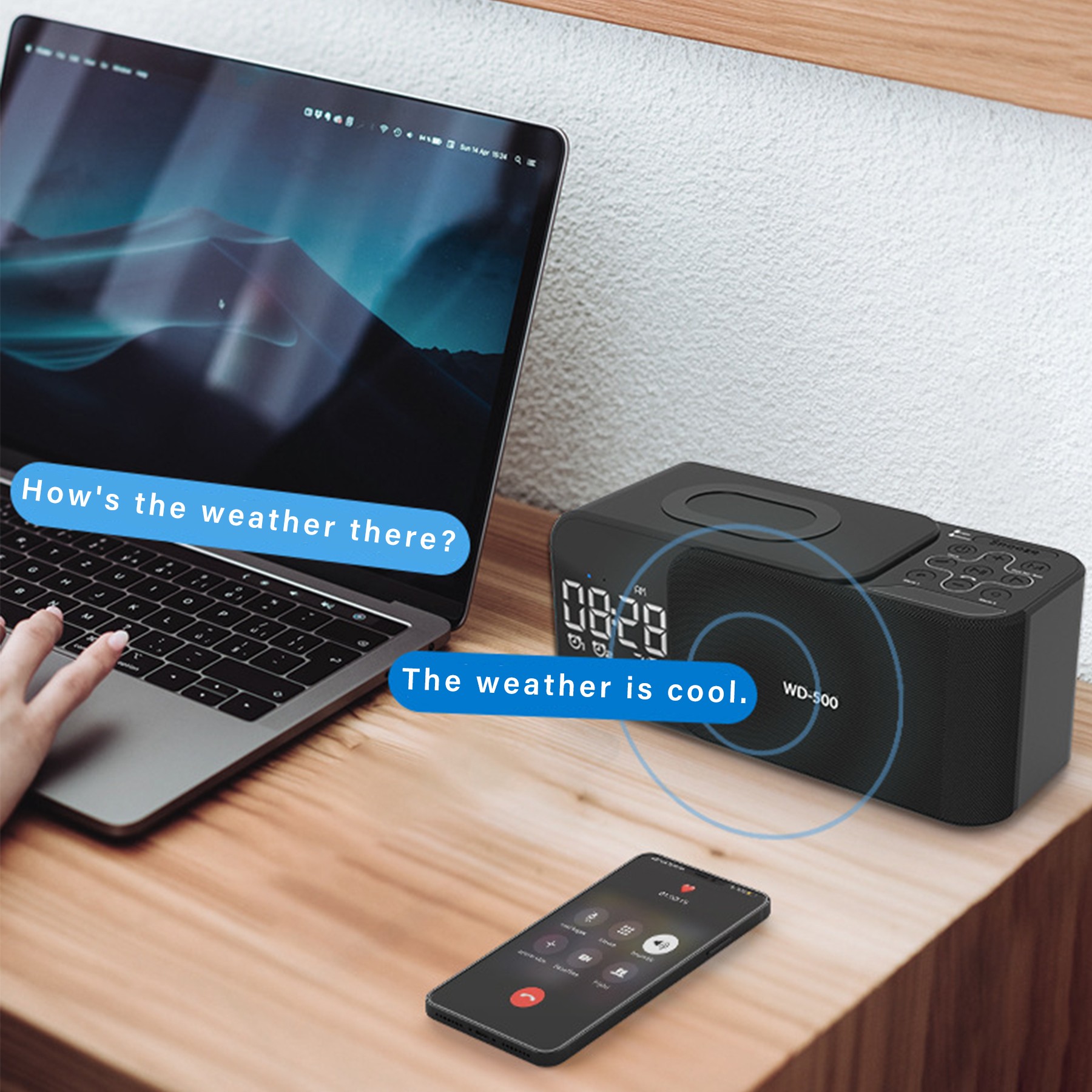Wireless Charger Bluetooth Speaker With Night Light 5