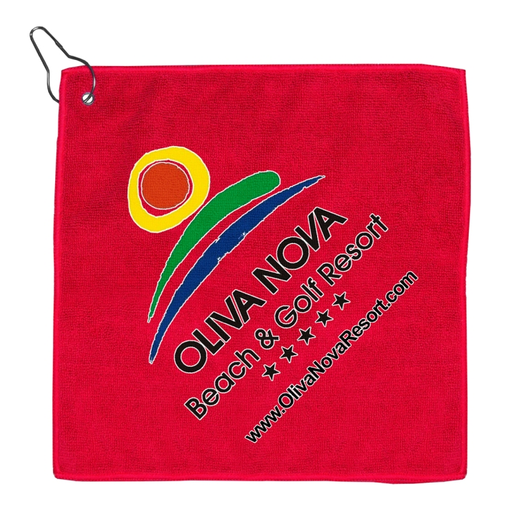 "THE WEDGE" Recycled RPET 300 GSM Heavy Duty Golf Towel - 12" W x 12" H 4