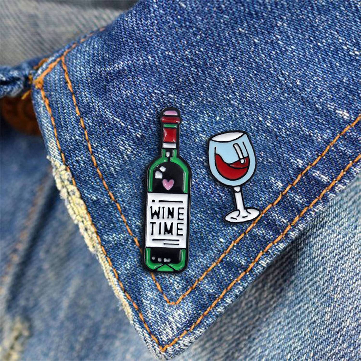 Custom Alloy Red Wine Bottle Brooch Badge 4
