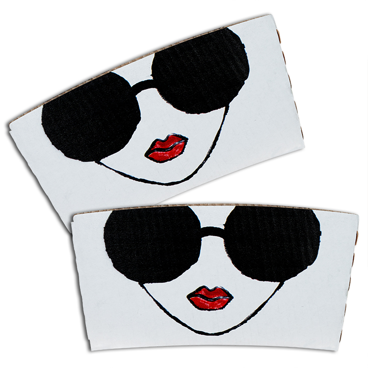 White Coffee Cup Sleeves - DIGITAL PRINT 2