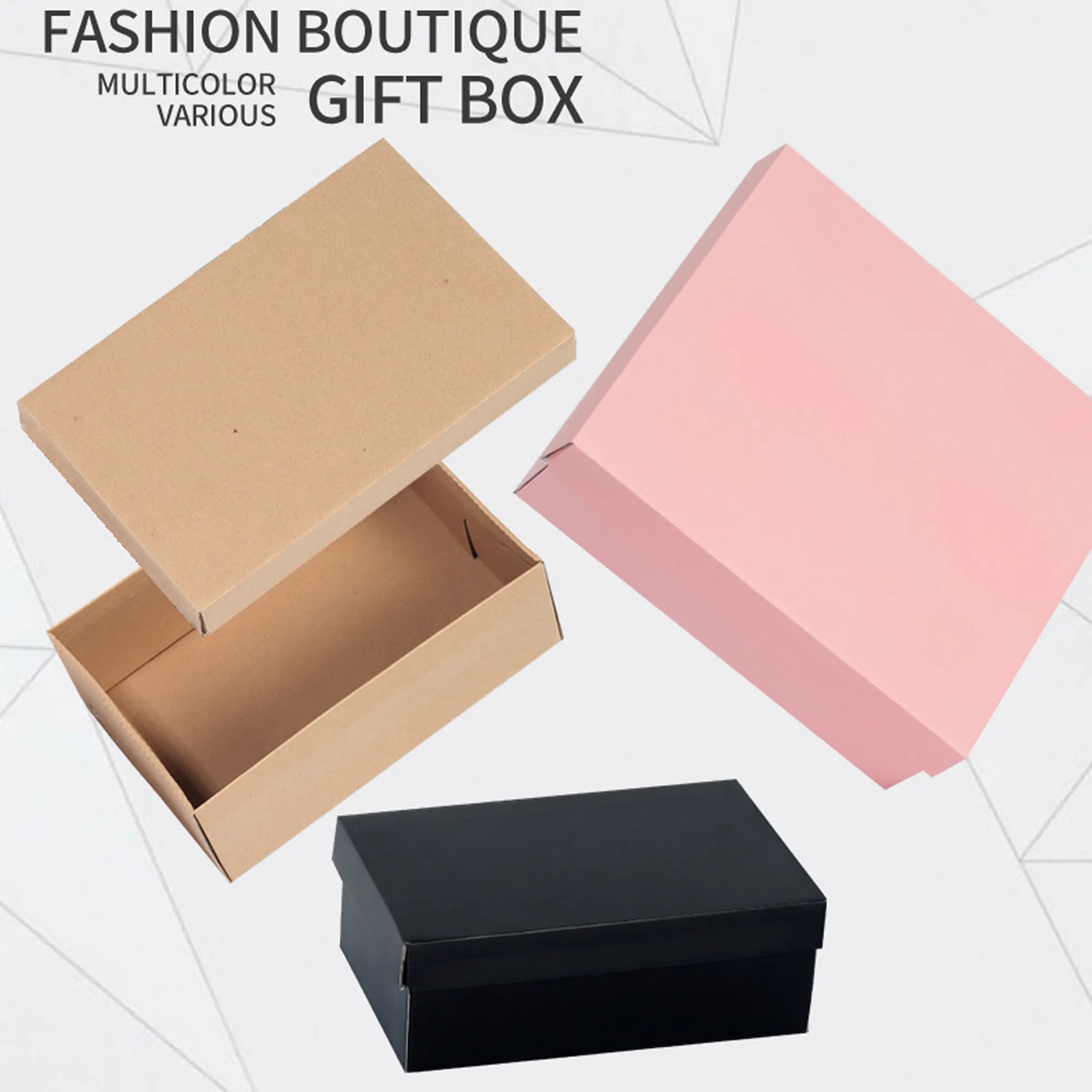 Kraft Paper Shoe Box Packaging, promotional household item with logo imprint 7