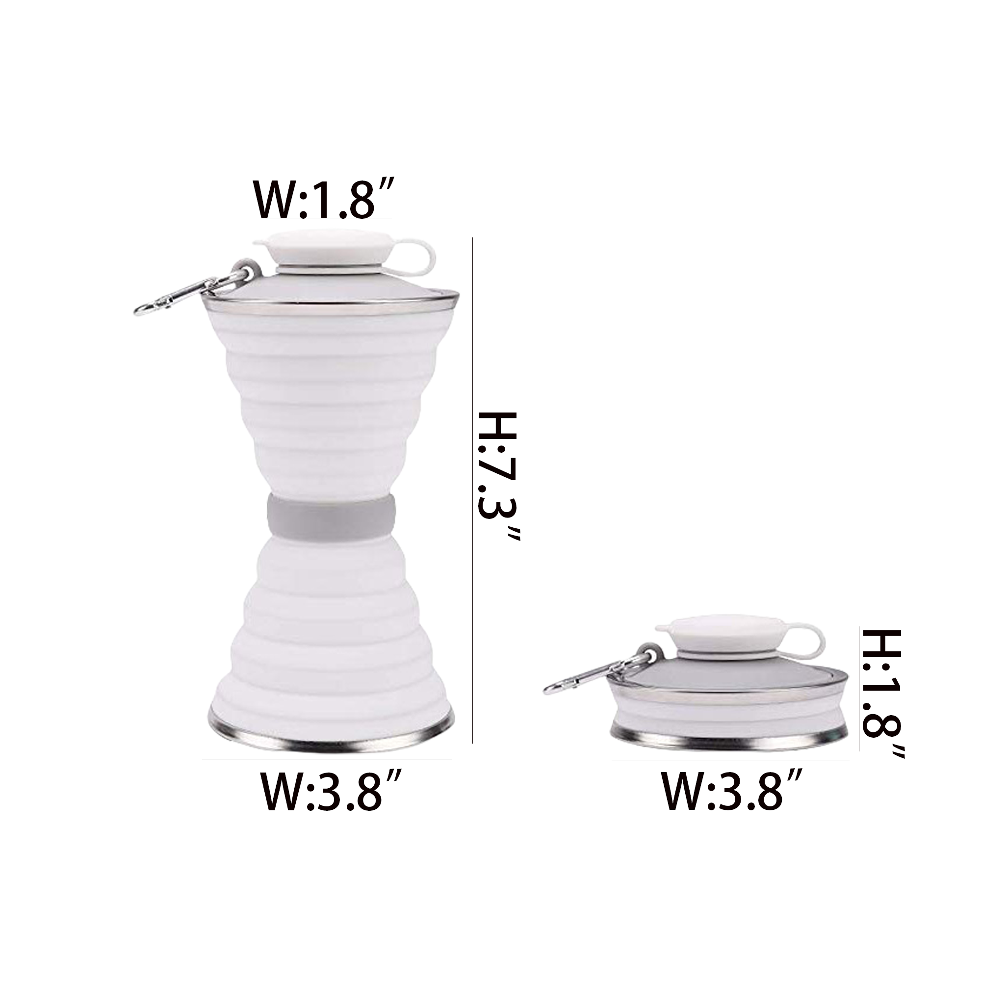 17Oz Silicone Collapsible Water Cup with Carabiner 4