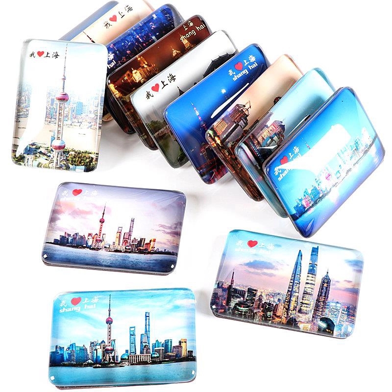 Rectangle crystal Glass 3D Fridge Magnet 7