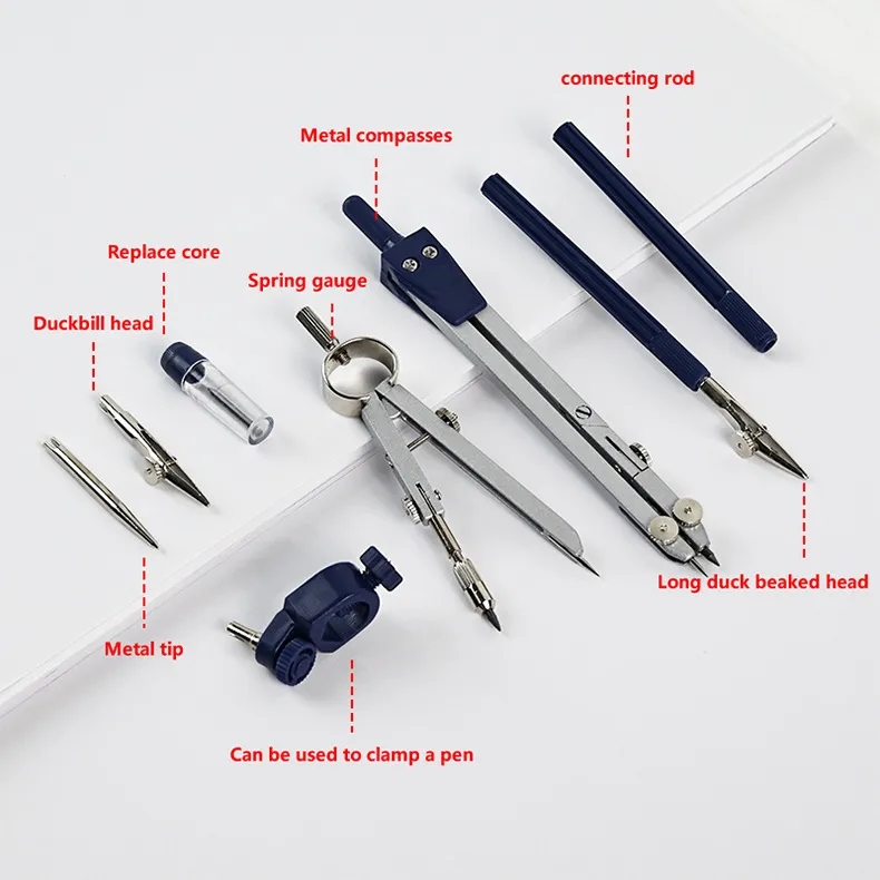 8 Piece Geometry Set for School and Office with Shatterproof Storage Box 3