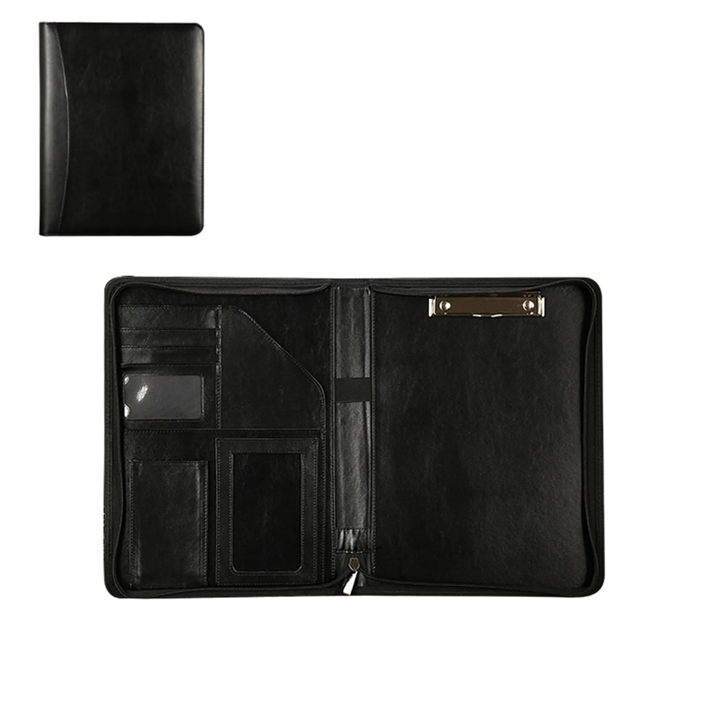 A4 Leather Zipper Business Padfolio Organizer 3