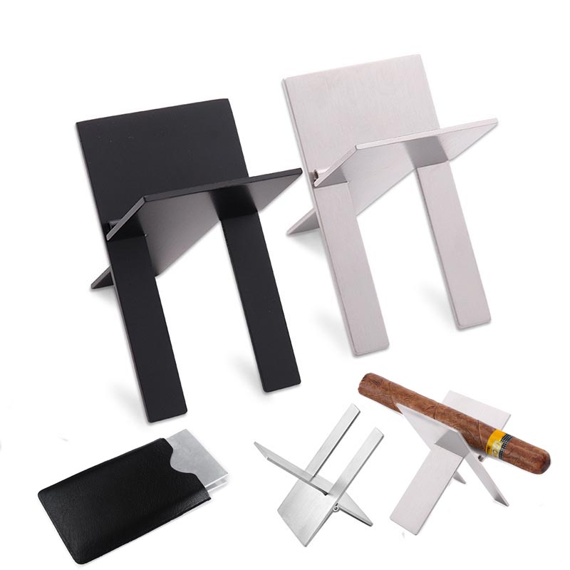 Foldable Cigar Holder With Leather Case 2