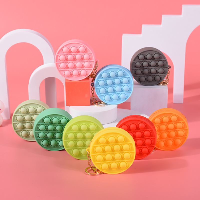 Round Shape Push Pop Headphonebag Key Chain 4