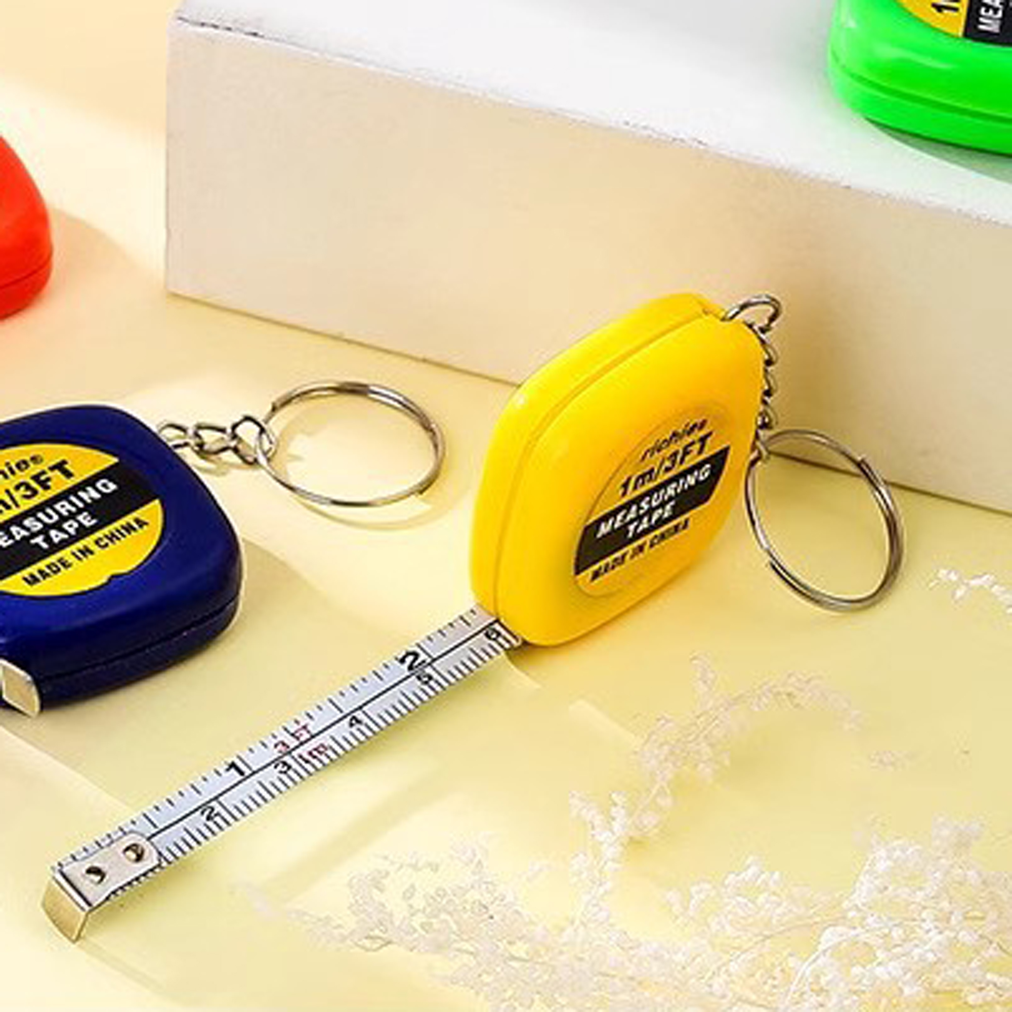 Automatic retractable 1m square tape measure keychain pendant 5