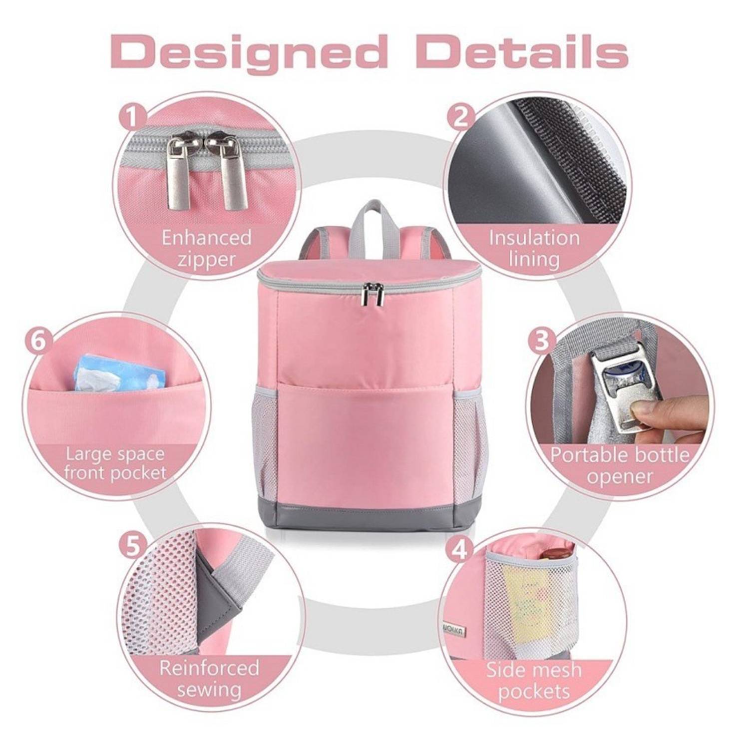 Double-shoulder cooler insulated bag 4