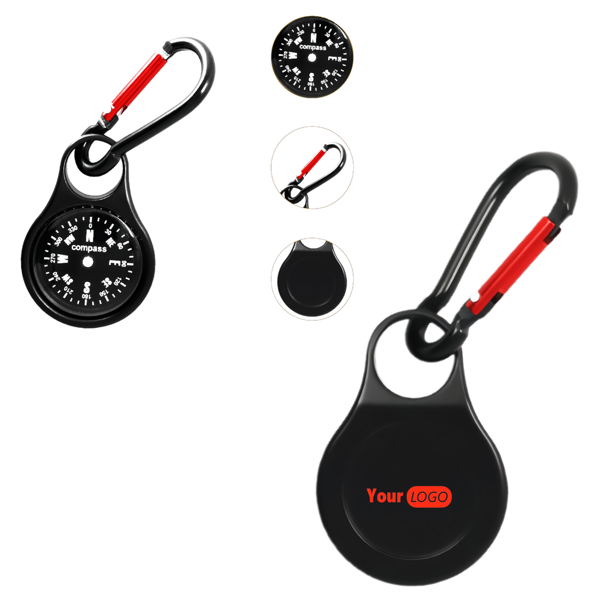 Zinc Alloy Outdoor Compass Keychain 3