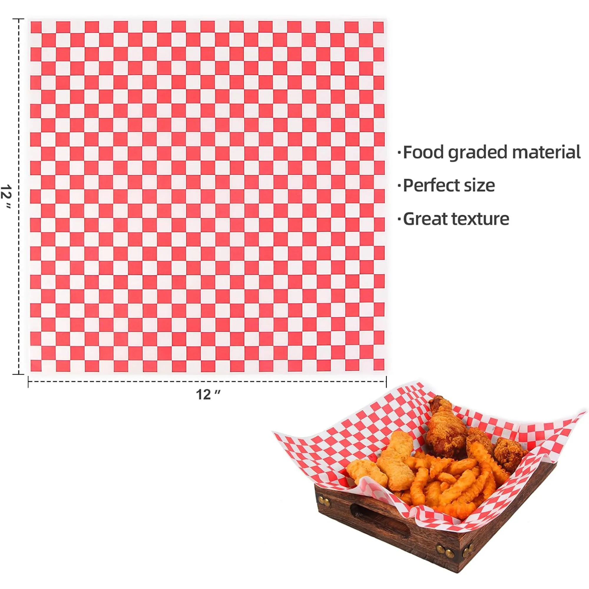 12" x 12" Food Wrapping Paper MOQ1000 1