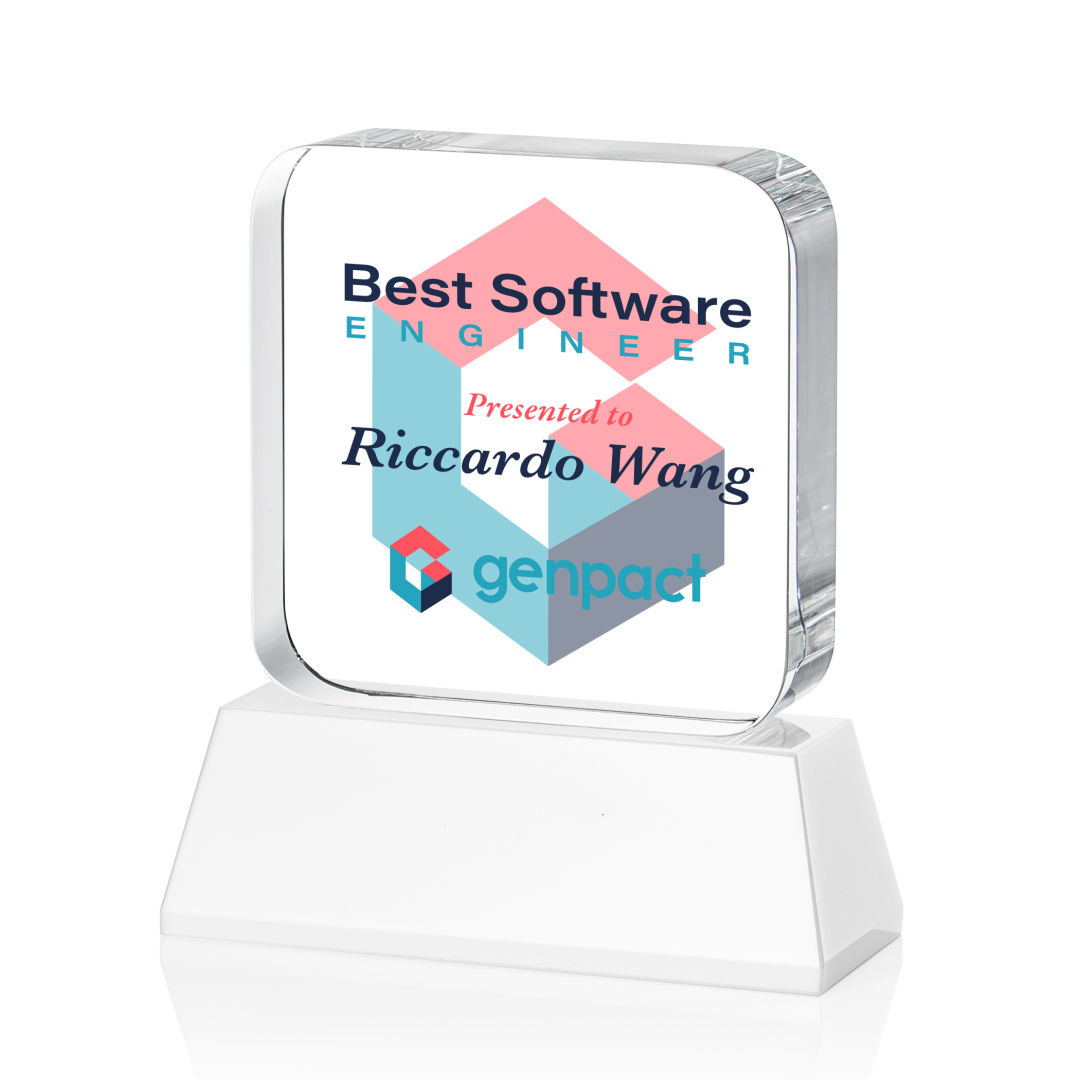 Flamborough VividPrint™ Award on Base - White 19