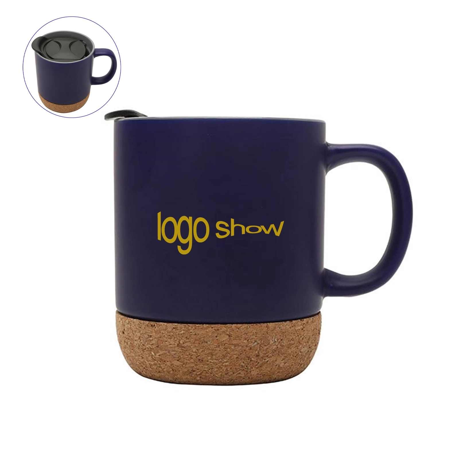 14 oz Cork Base Ceramic Coffee Mug 2