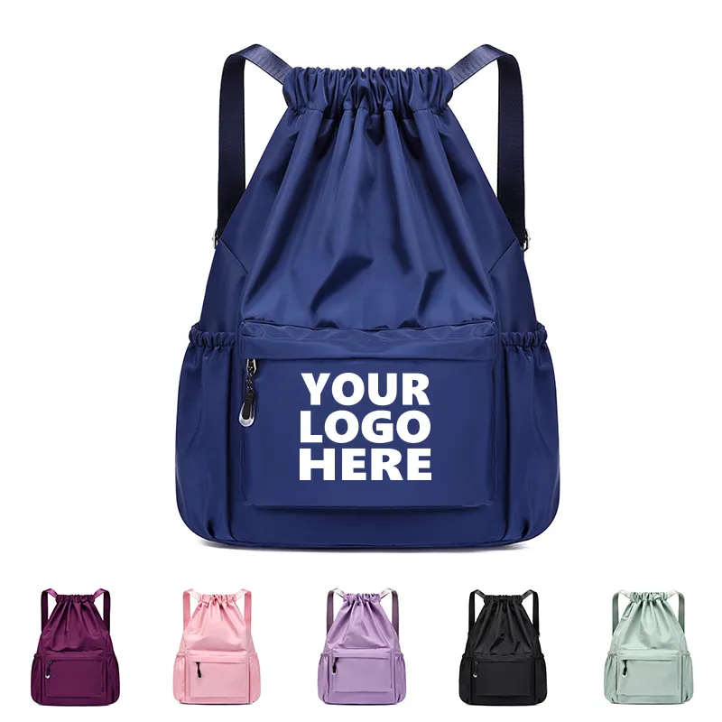 Drawstring Backpack with Pocket 2