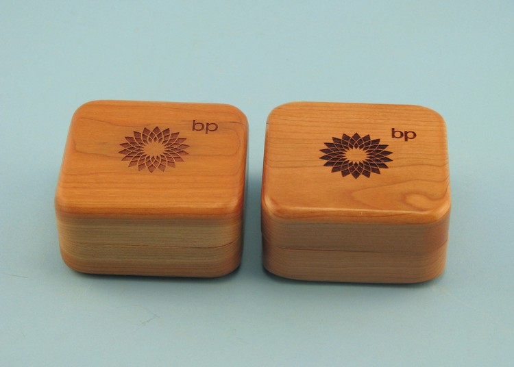 Wood Coin Box, 3" x 3"x 1.5" 1