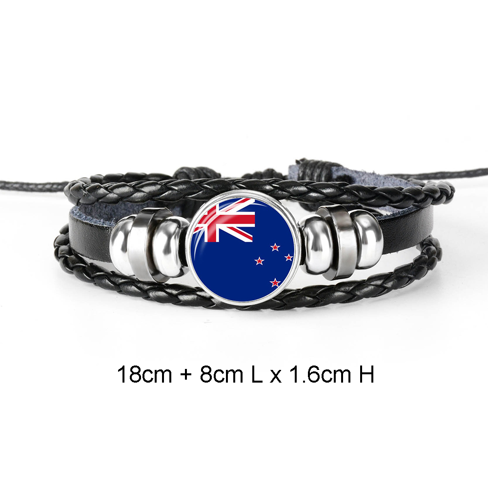 Qatar World Cup National Flag Leather Woven Bracelet 4