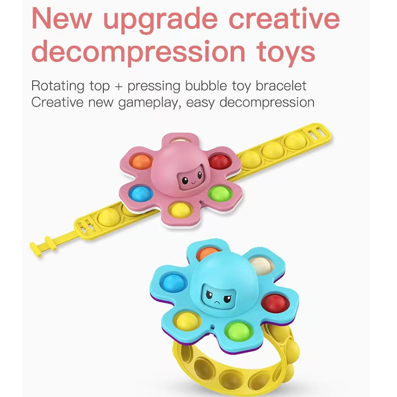 Octopus Pop Fidget Spinners w /Bubble Bracelet 13