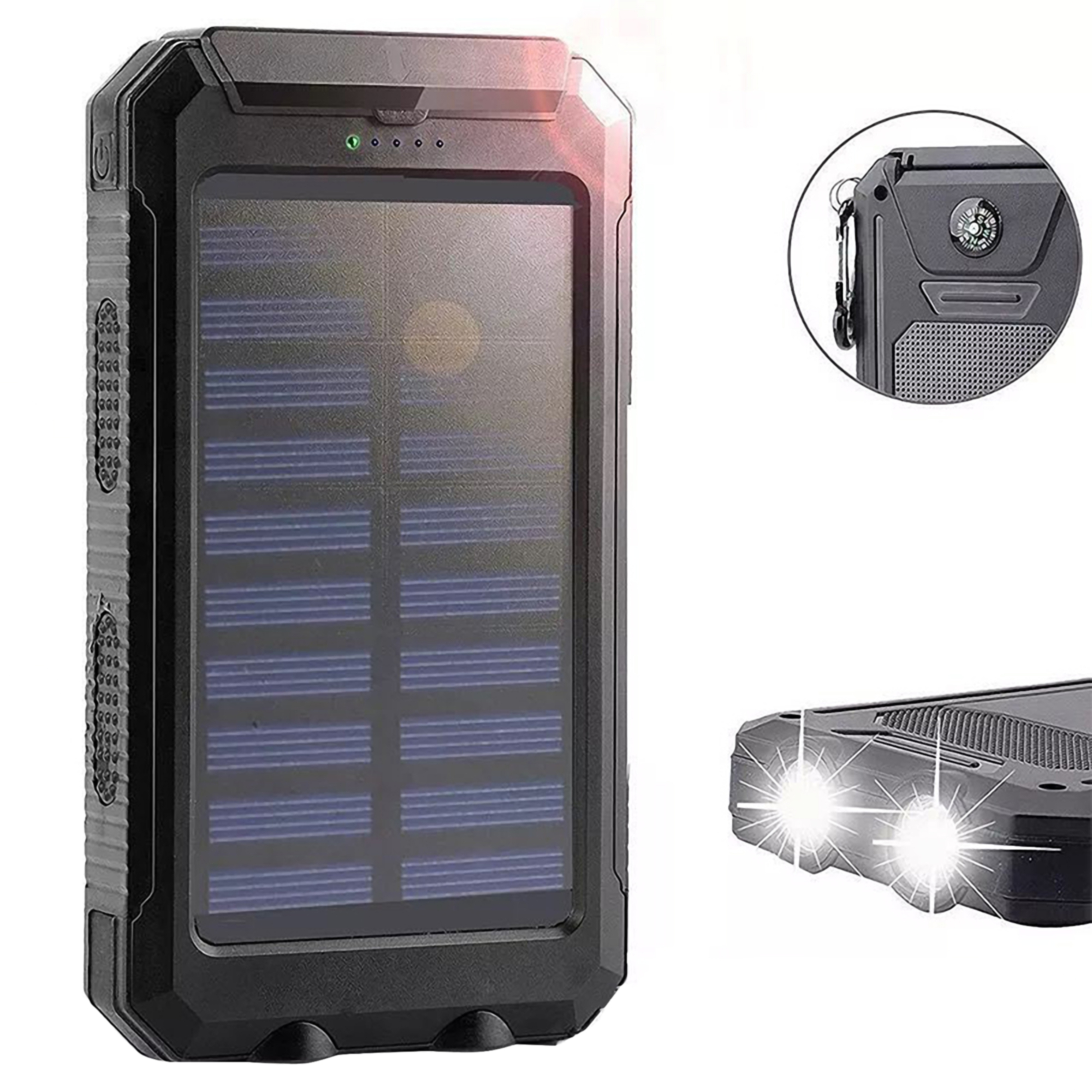 10,000mAh Solar Power Bank w/Compass and Waterproof Design 4
