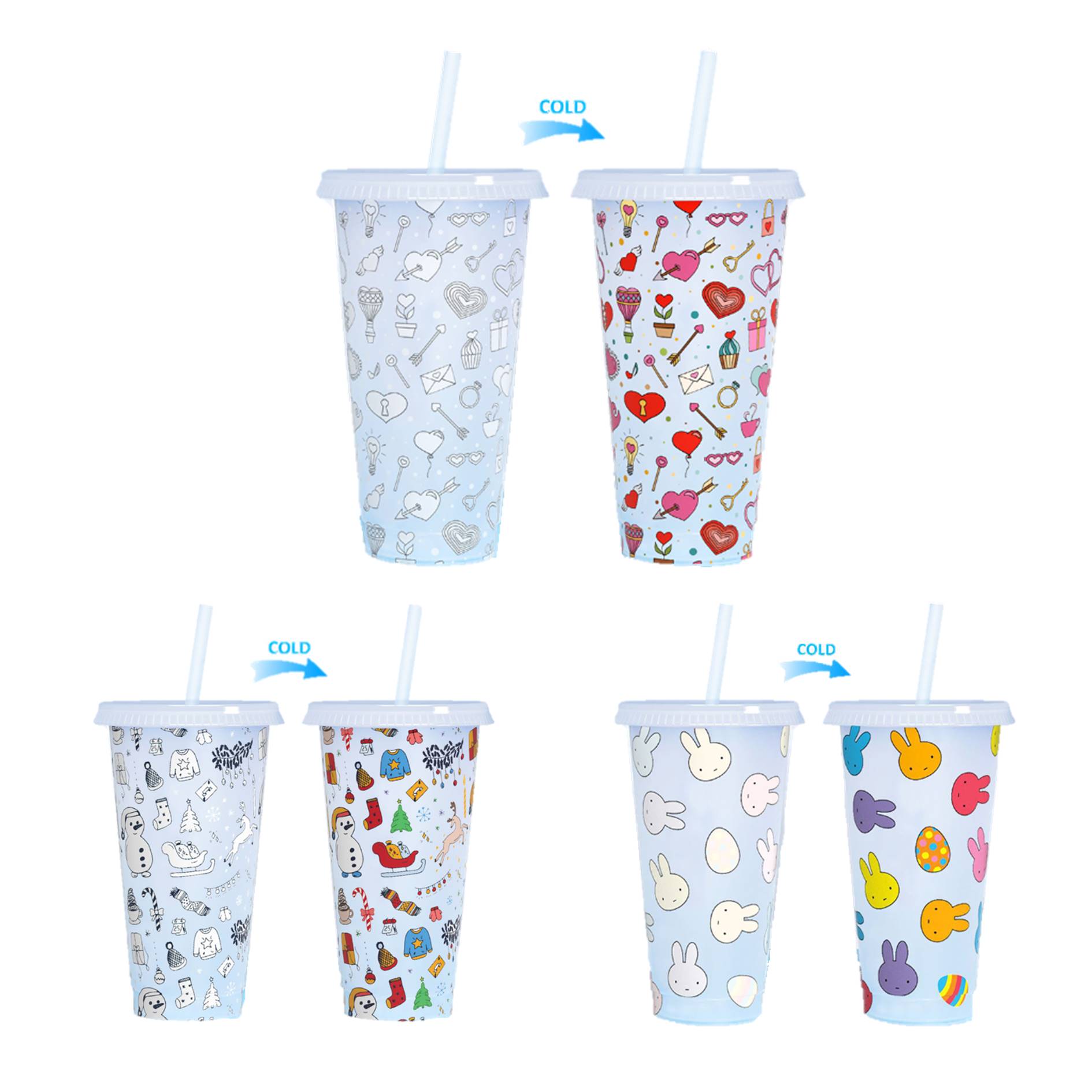 Color Changing Plastic Stadium Straw Cup 5
