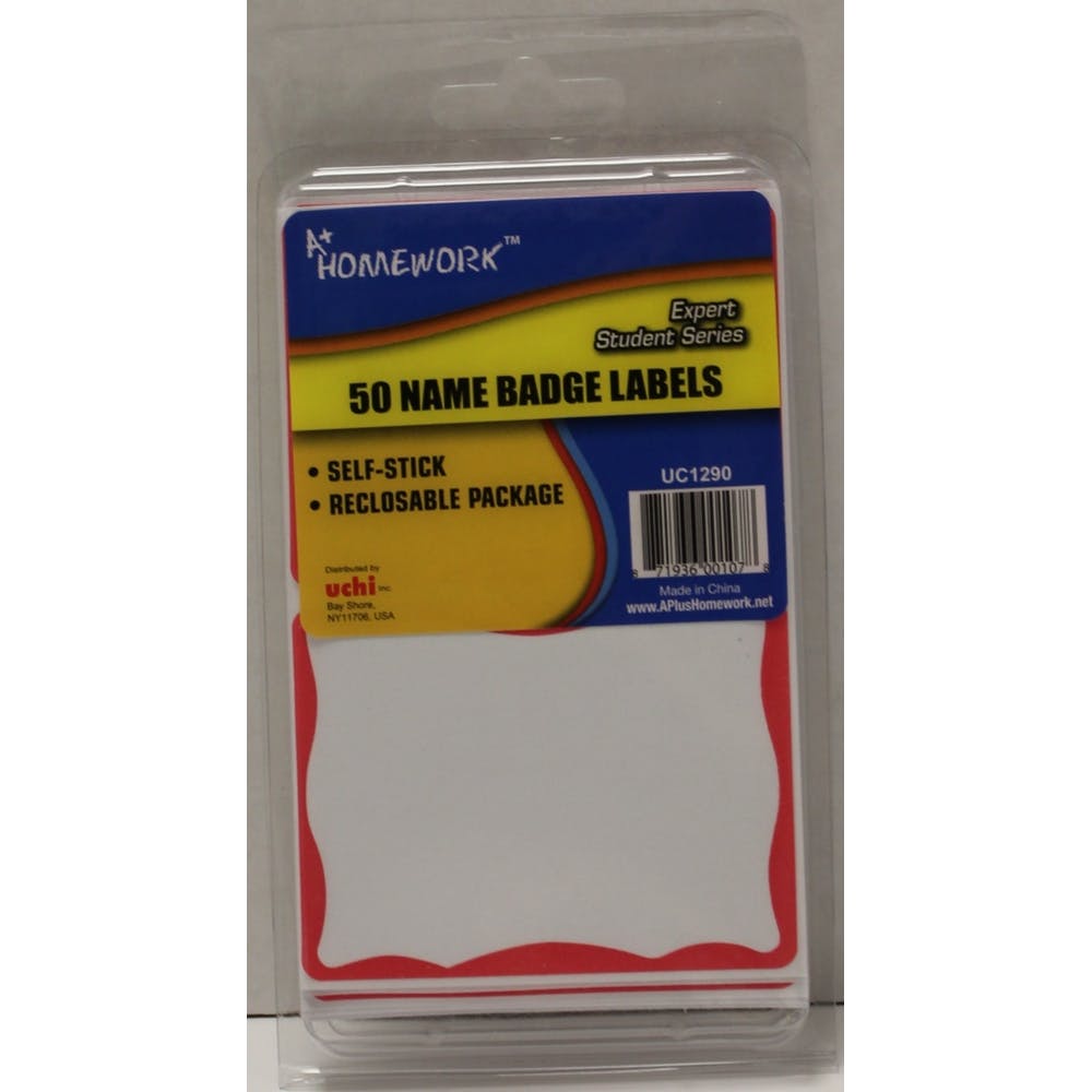 Name Badges - Red Border 50 Pieces 2