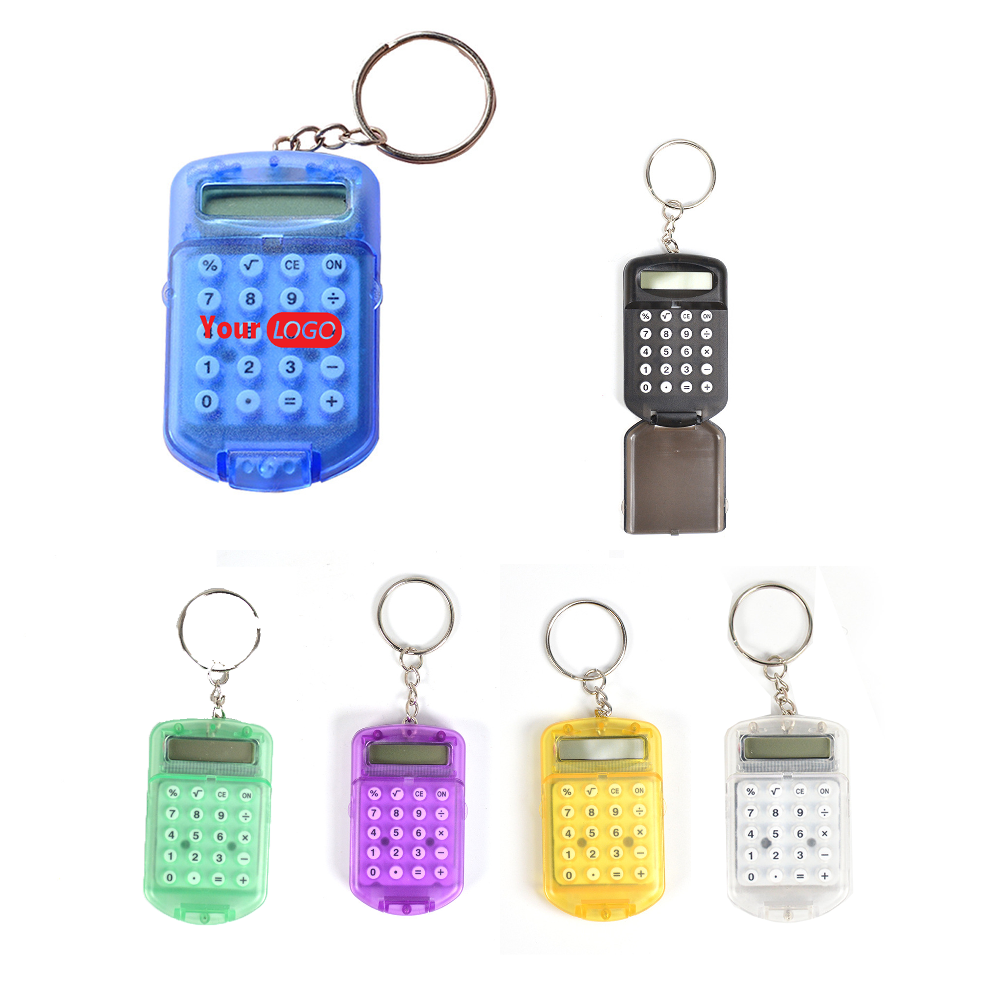 Transparent Flip-Top Calculator With Keychain 2