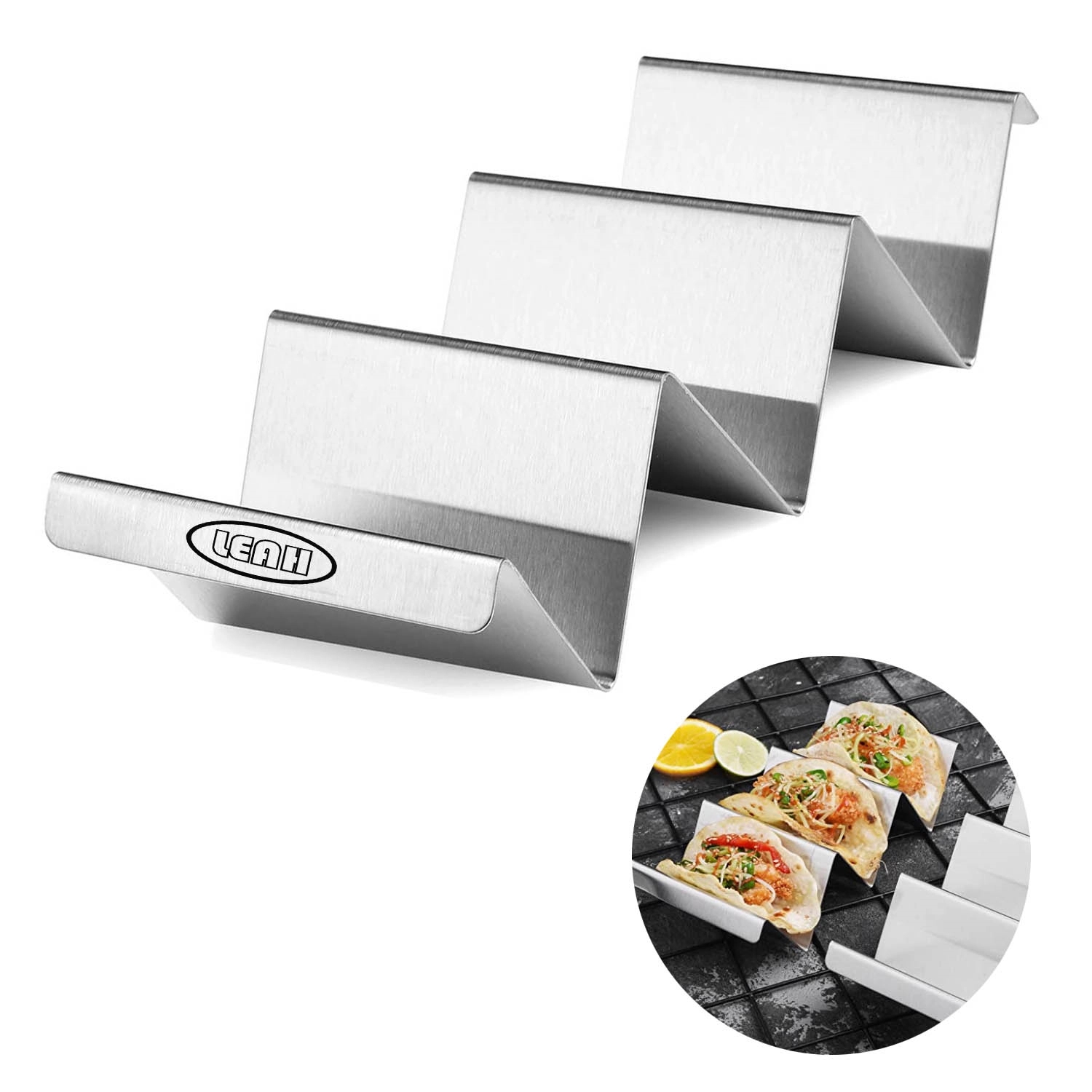 Stainless Steel Taco Stand Rack Tray Style 2