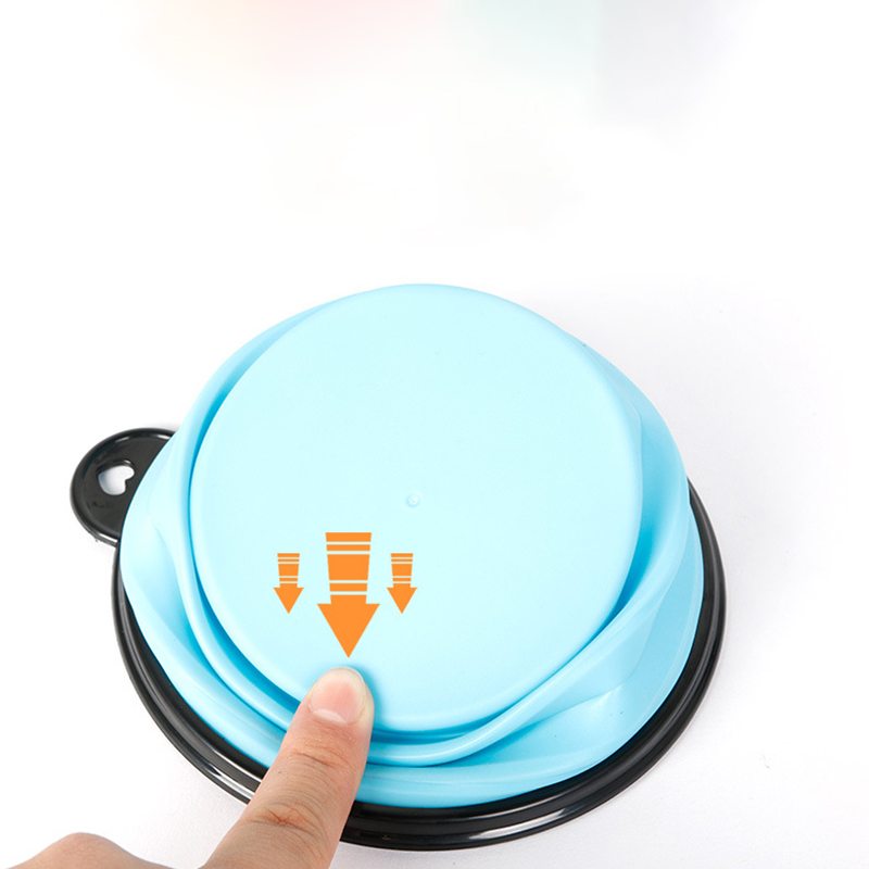 Portable Foldable Dogs Food Bowls w/ Carabiner Clip 12