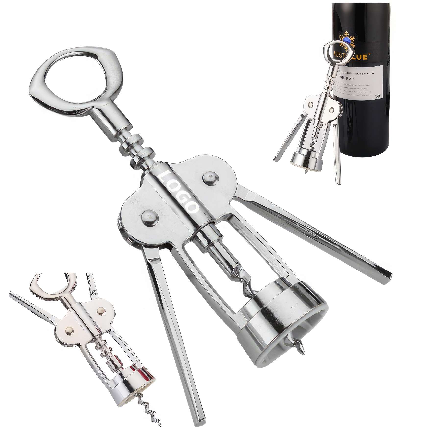 Custom Zinc Alloy Premium Wing Corkscrew Wine Bottle Opener 1
