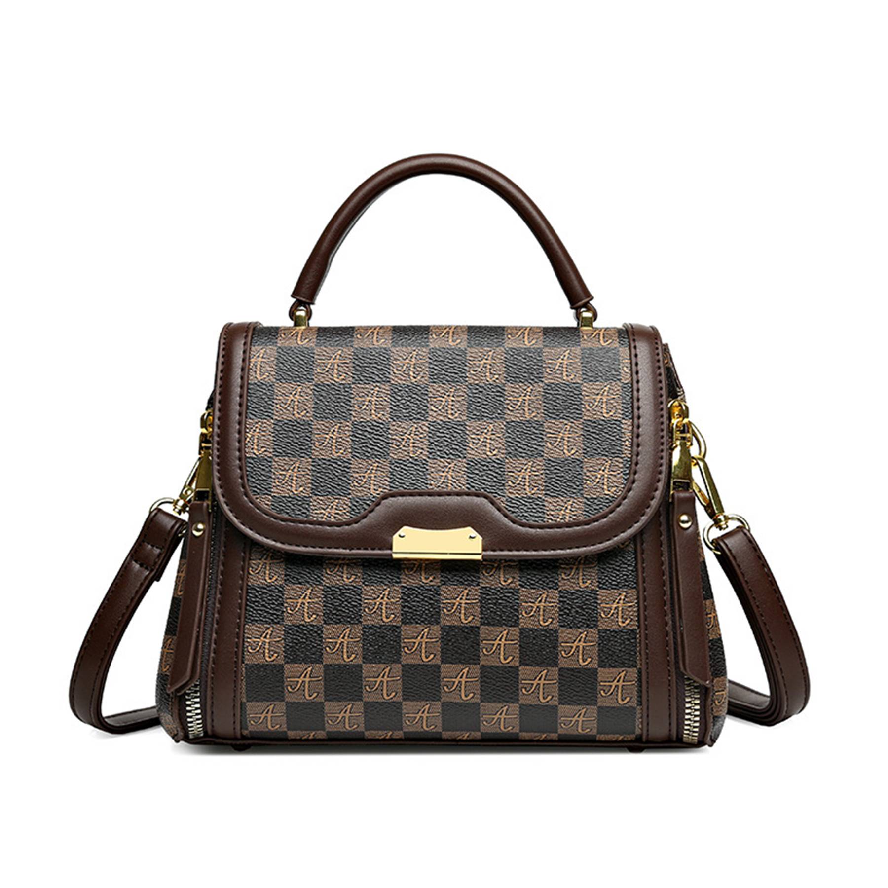 Pu Leather checkered portable Cross-body Bag Women 6