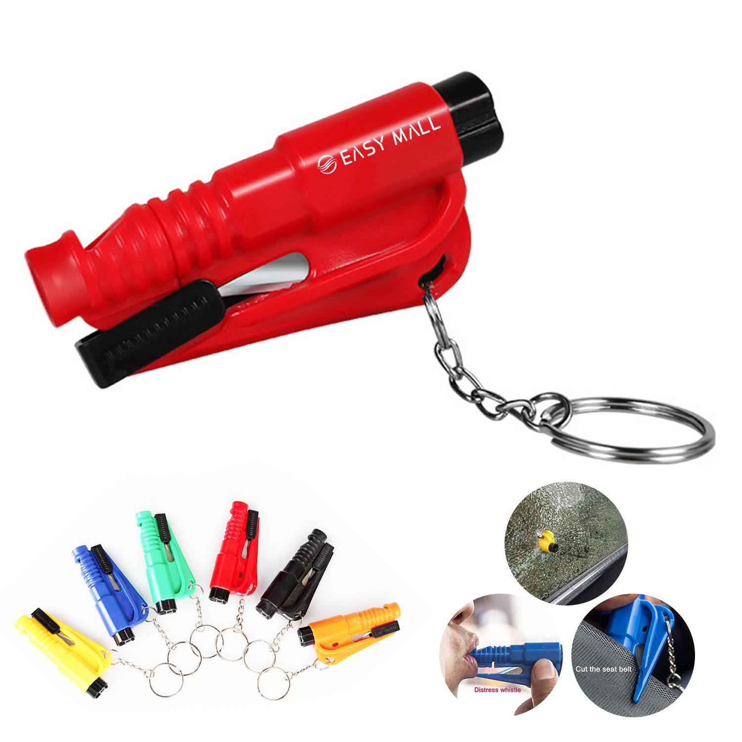 3 In 1 Emergency Car Escape Hammer Key Chain 2
