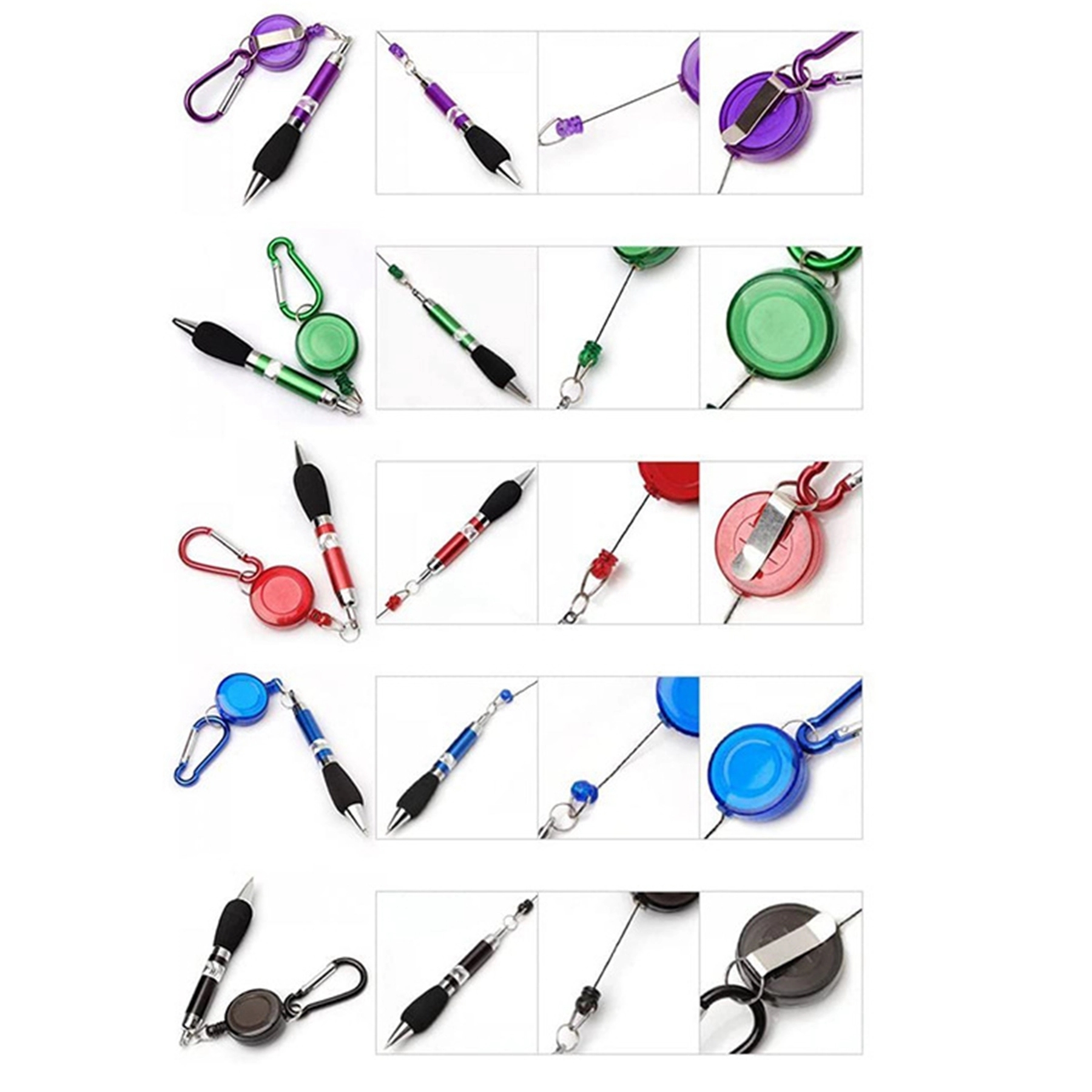 Badge Reel Retractable Pen with Carabiner 2