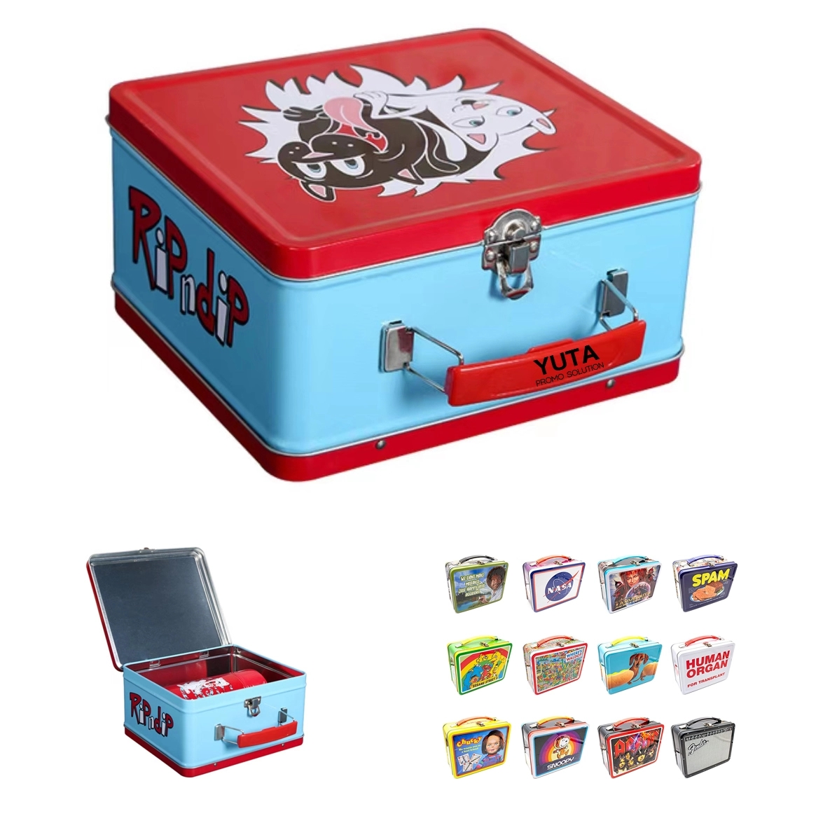 Retro Metal Tin Tote Lunchbox 2