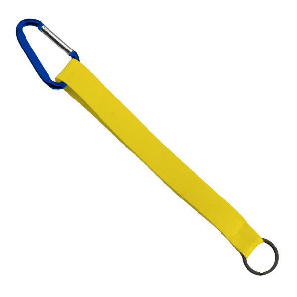 3/4" Sewn Polyester Keychain with Metal Split-Ring and Carabiner 14