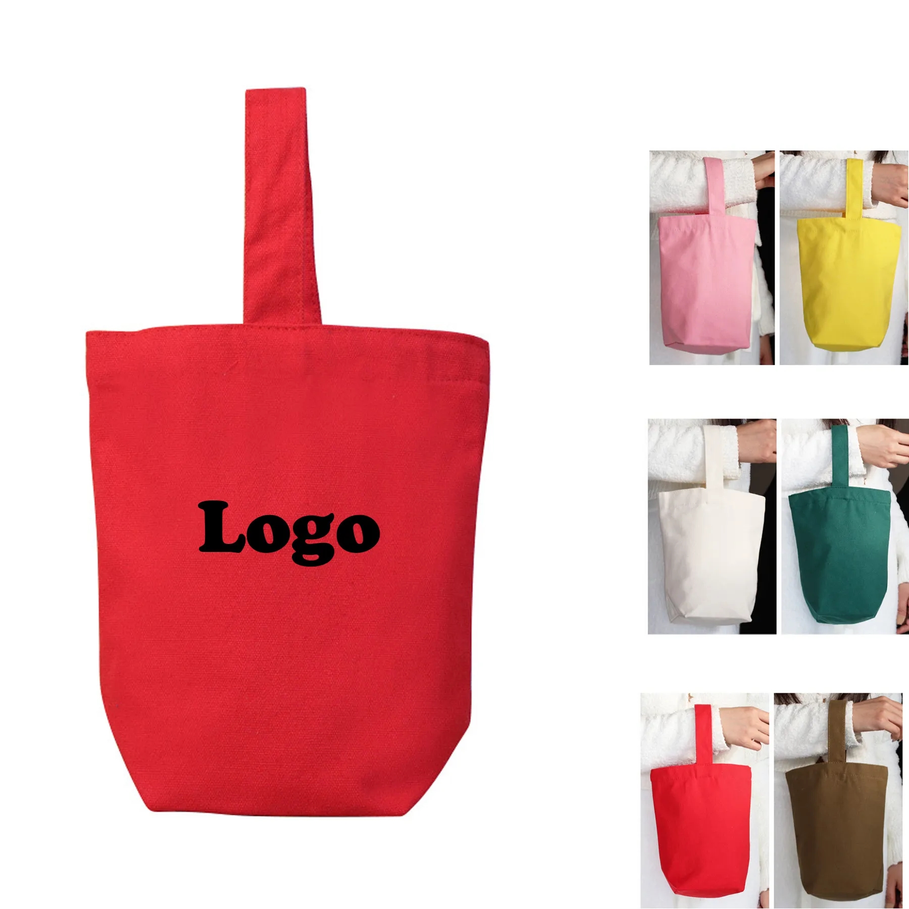 Canvas tote picnic bag, custom tote bag with logo imprint 2