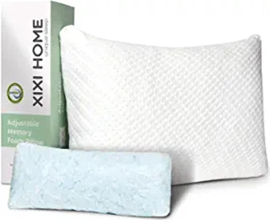 Shredded Memory Foam Pillow for Sleeping, Soft Adjustable Bed Pillows with Washable Bamboo Pillow Co 3