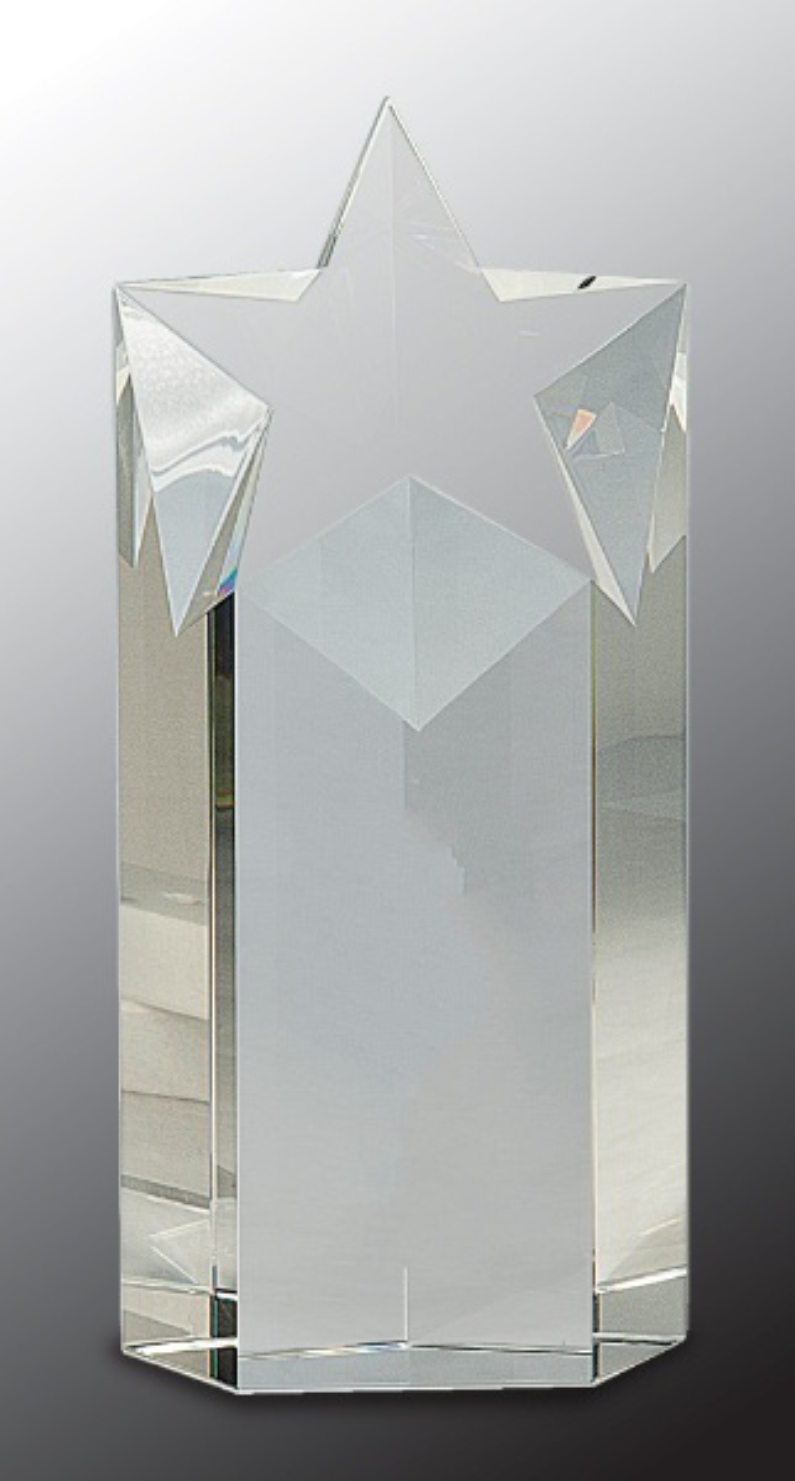 9" Clear Crystal Star Column Award 3