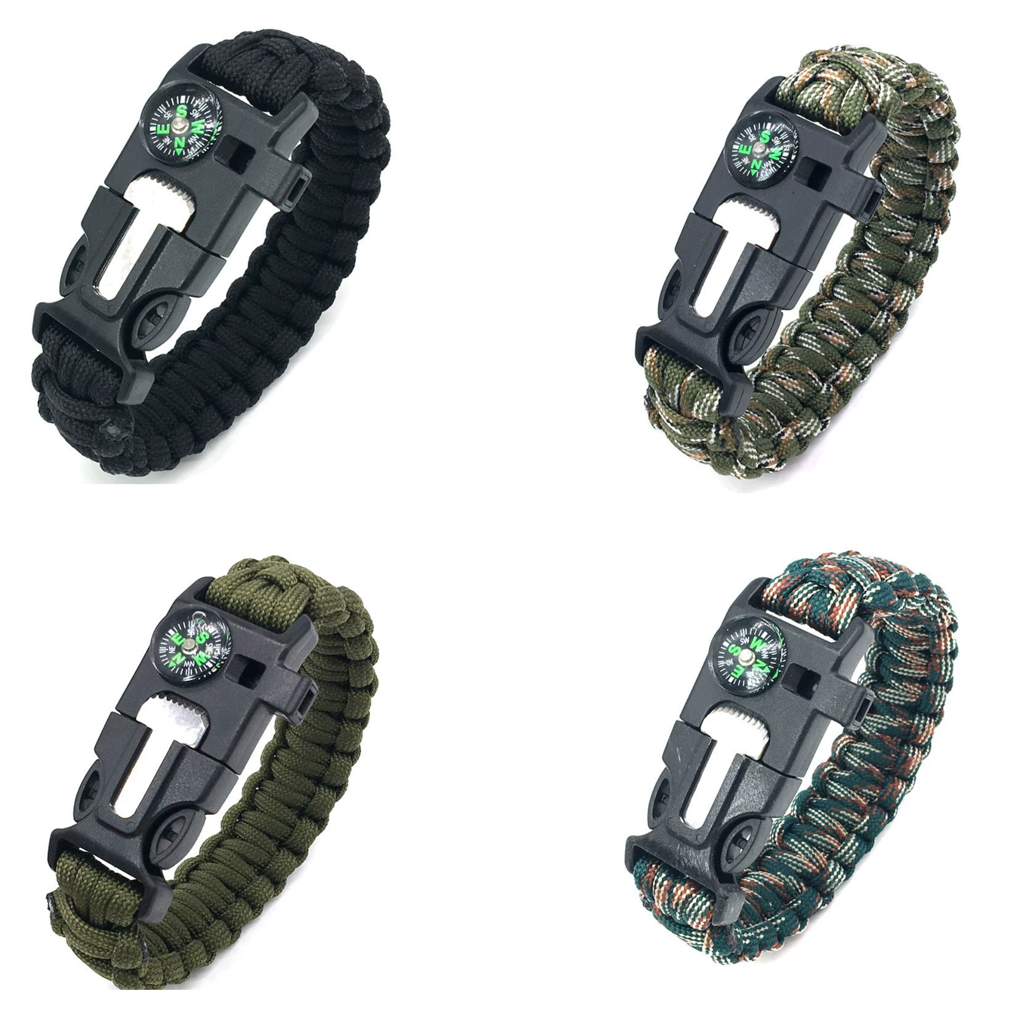 Wilderness Survival Bracelet With Flint And Compass 2