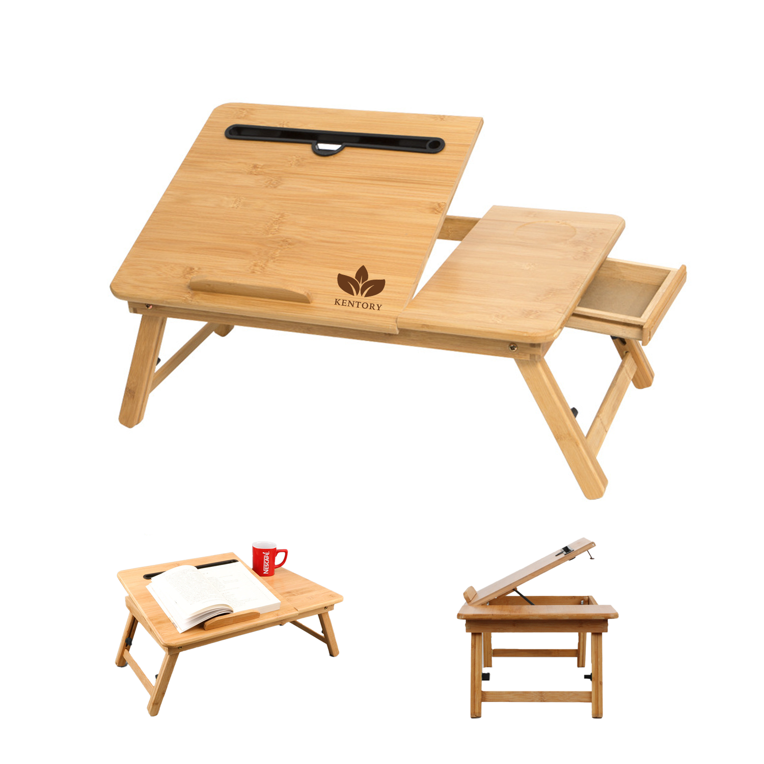 Bamboo Laptop Desk Serving Bed Tray 1