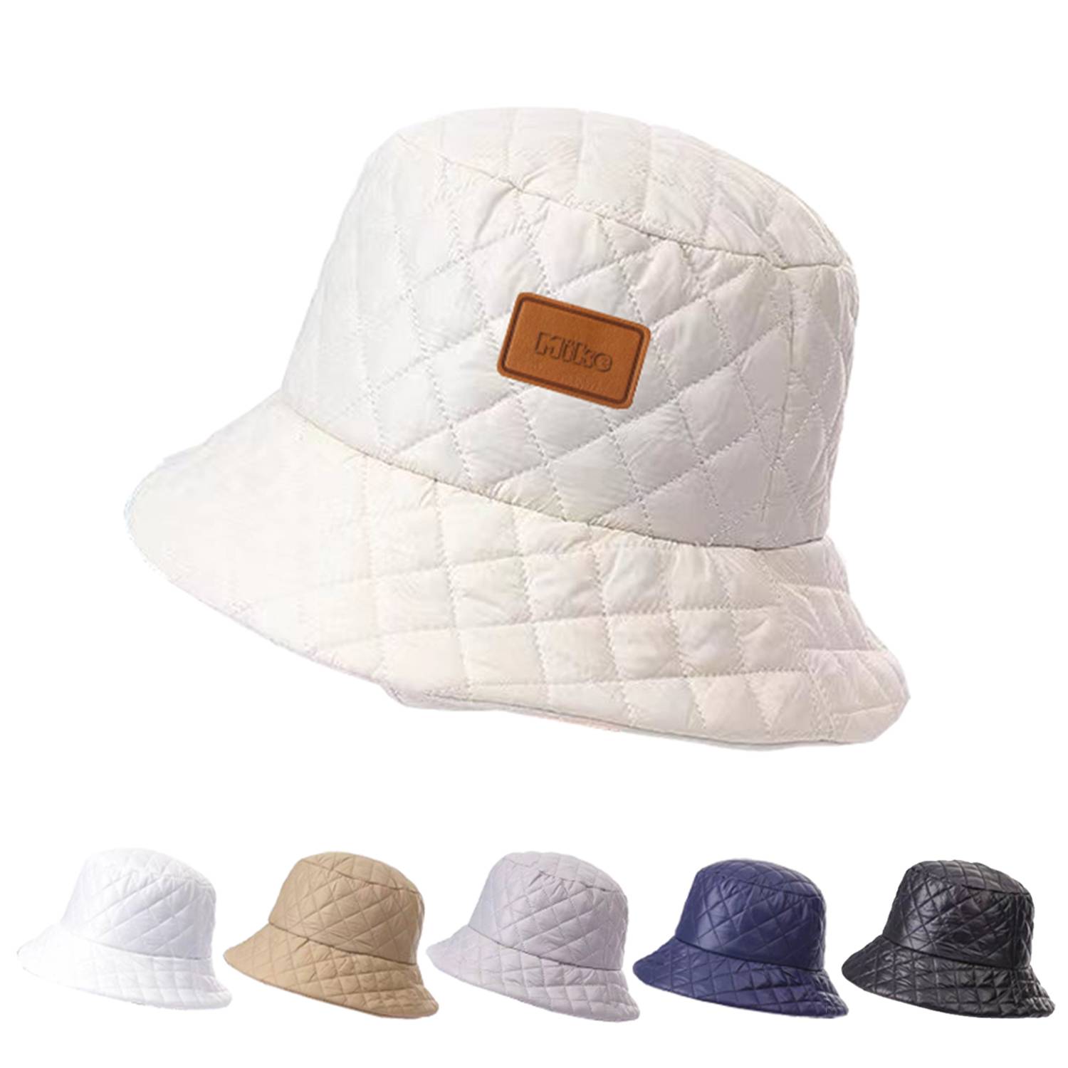 Quilted plaid bucket hat 1