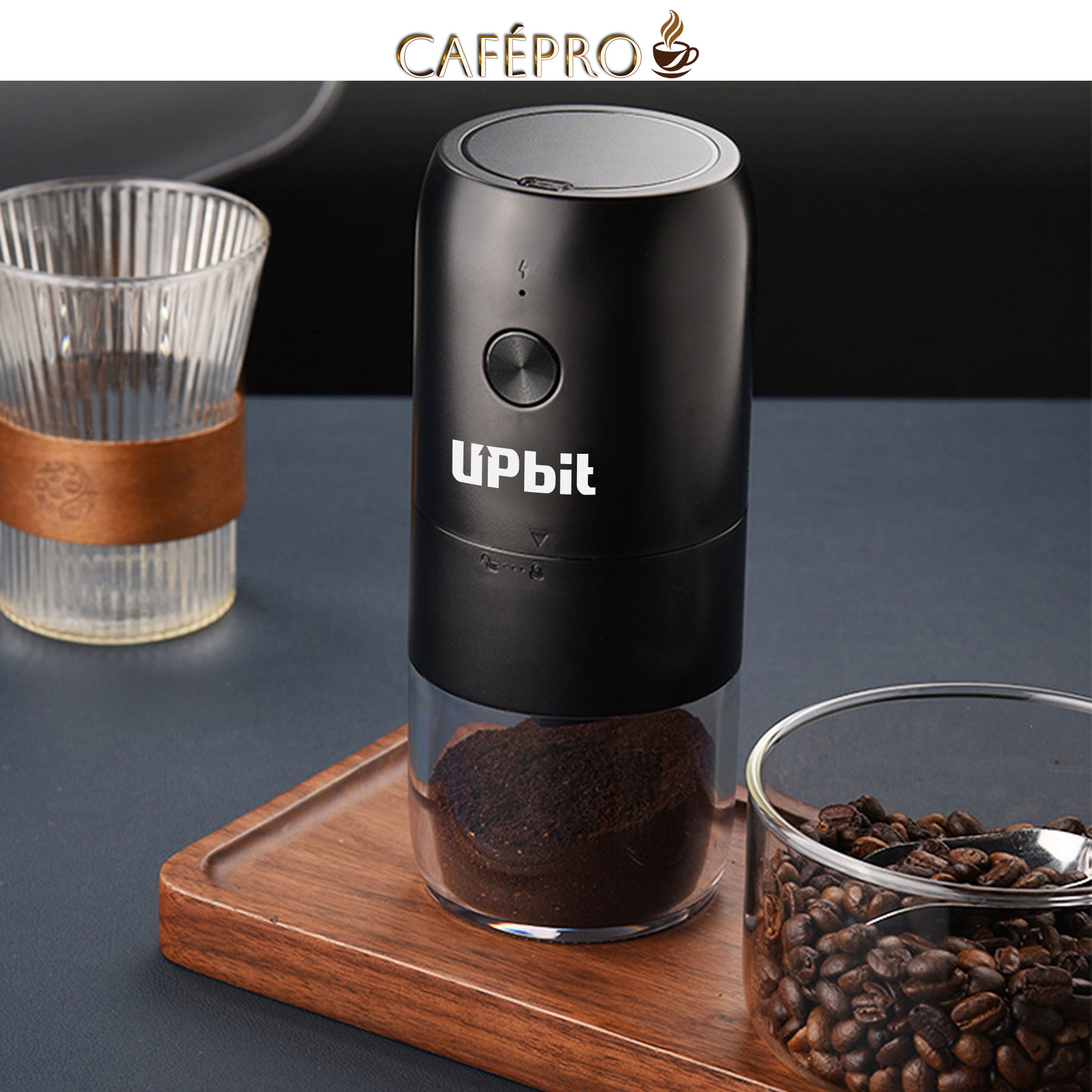 CafePro Electric Coffee Grinder - Ceramic Burr, One-Touch Operation 8
