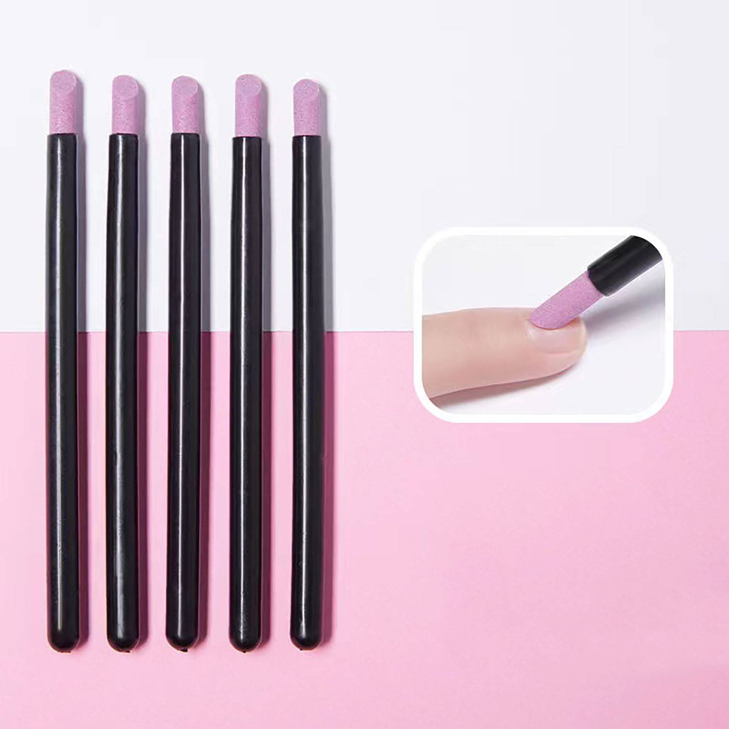 5pcs Quartz Stone Scrub Pen Cuticle Remover Nail File 4
