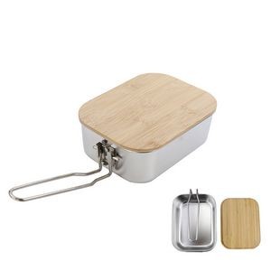 Stainless Steel Bento Box With Bamboo Cover 2
