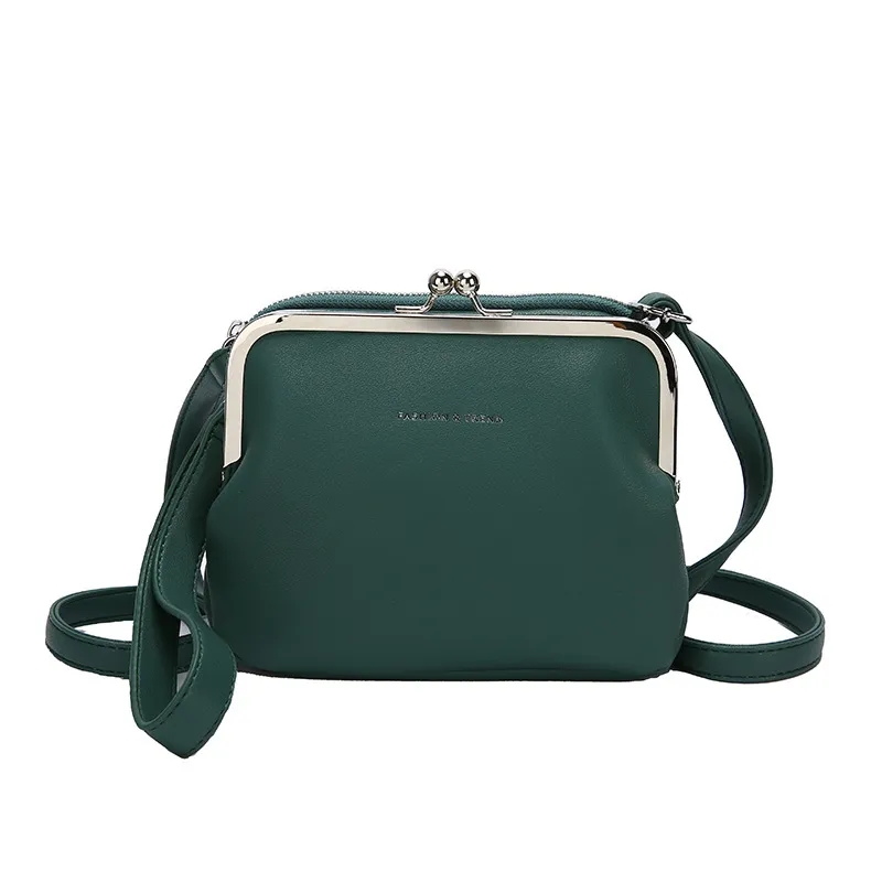 Vintage double clamped bag Stylish simple single shoulder cr 5