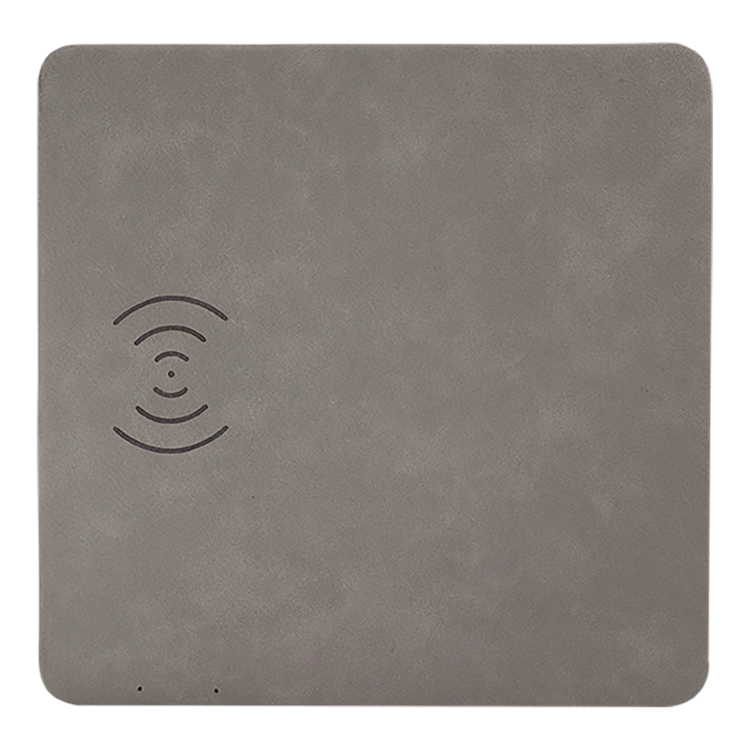 8" x 8" Gray Leatherette Phone Charging Mat 2