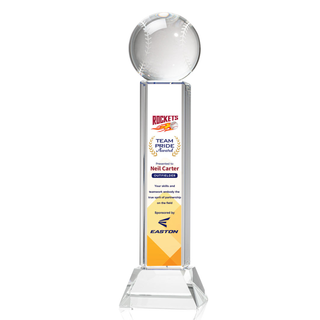 Baseball VividPrint™ Award on Stowe - Clear