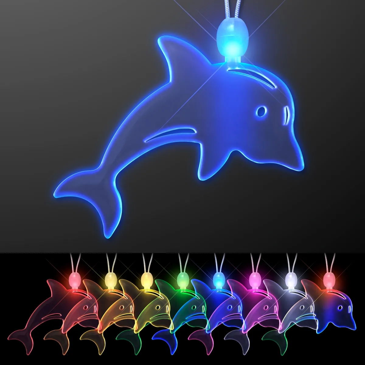 Acrylic Dolphin Shape Necklace with LED 8