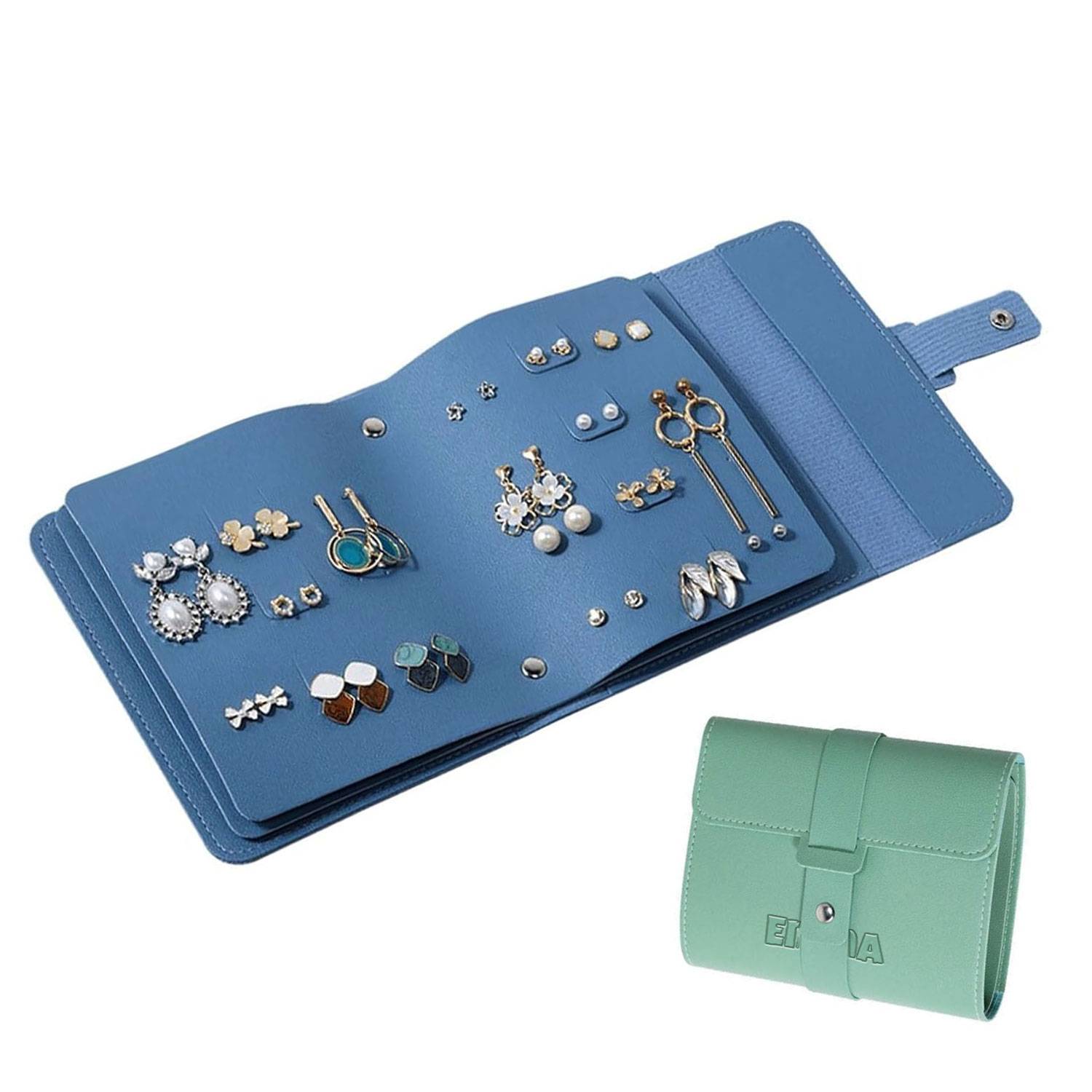 PU leather Jewelry Storage Roll Bag Necklace Holder 4